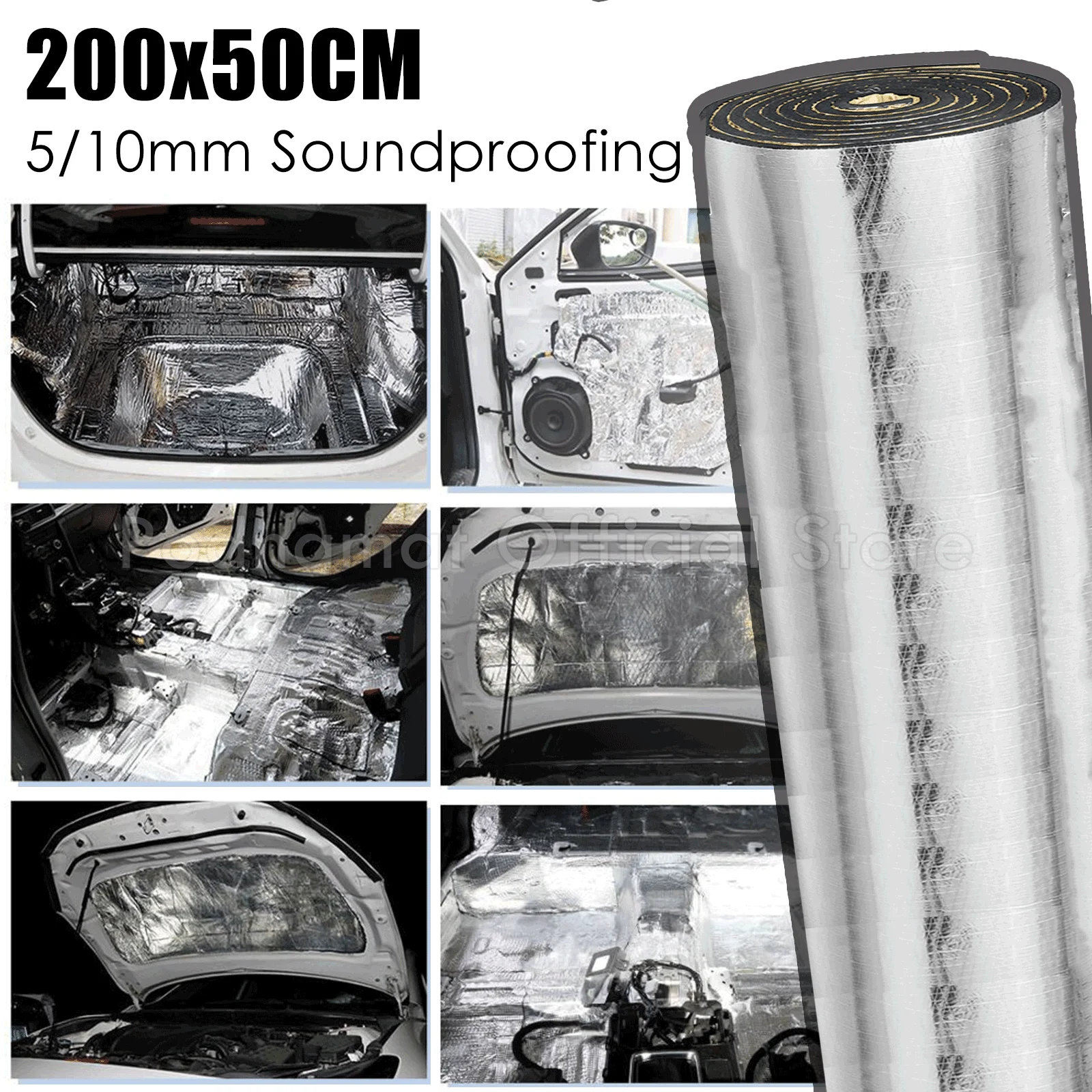 Car Noise Insulation 2x0.5M Heat Sound Proofing Mat for Car Engine Hood