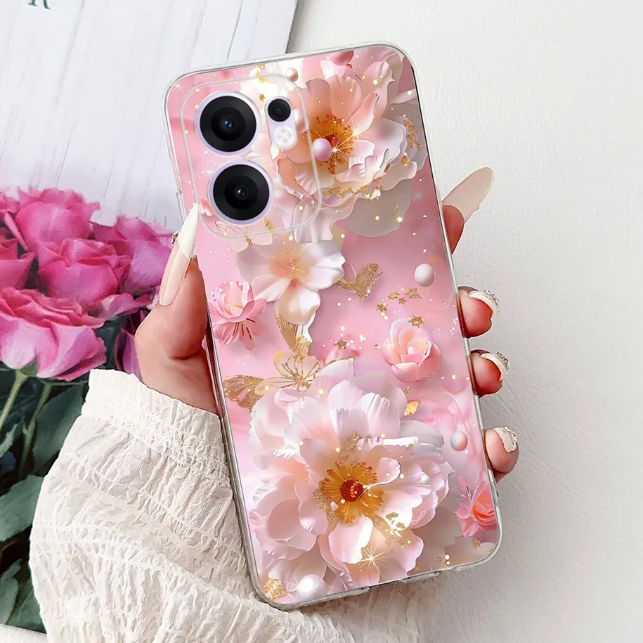 Clear TPU Silicone Soft Phone Case with Floral Design