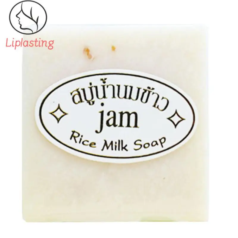 

Thailand JAM Rice Milk Soap 65g Handmade Soap Face Body Removal Acne Whitening Brighten Moisturizing Soap Goat Milk Rice Soap