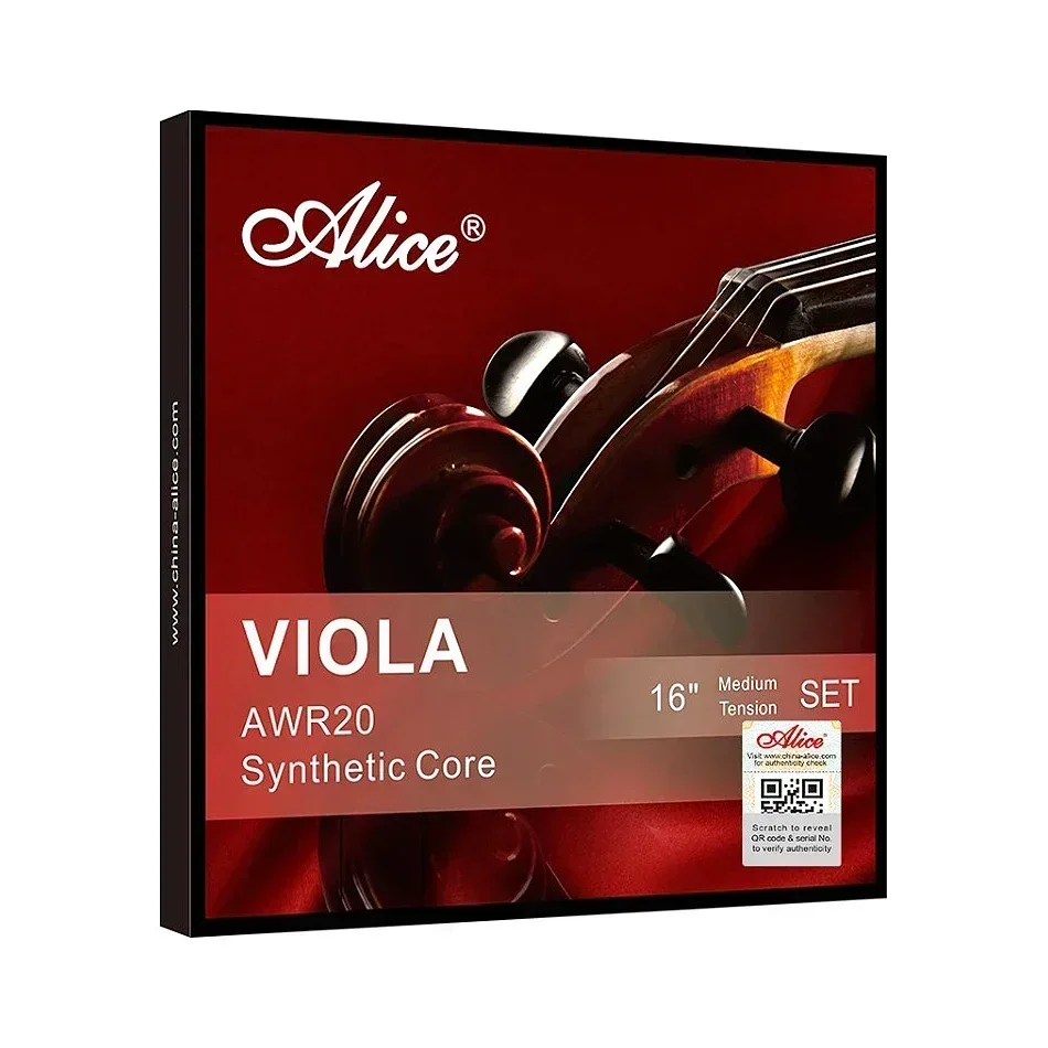 Alice AWR20 Viola Strings Ni-Cr And Pure Silver Winding Steel and Synthetic Nylon Core For 16" Viola Strings Set