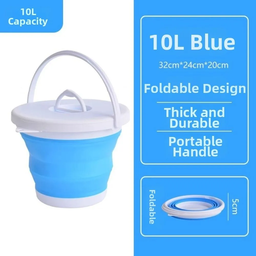 10L Folding Bucket Thicken Space Saving Foot Soaking Bucket Compact Foldable Collapsible Wash Basin Water-sprinkling Festival
