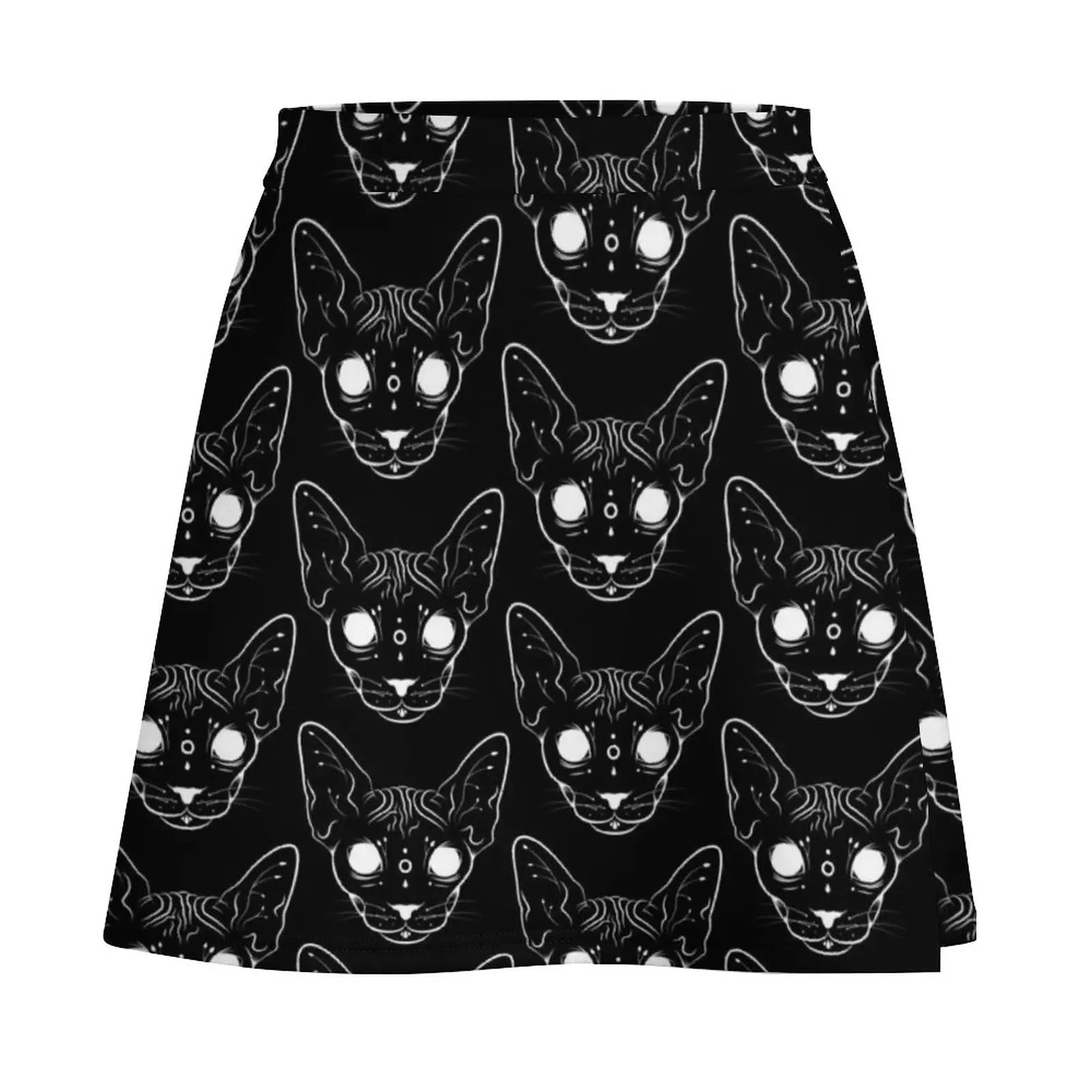 Sphynx Cat | Black Mini Skirt korean style clothes women 2023 summer dress women 2023