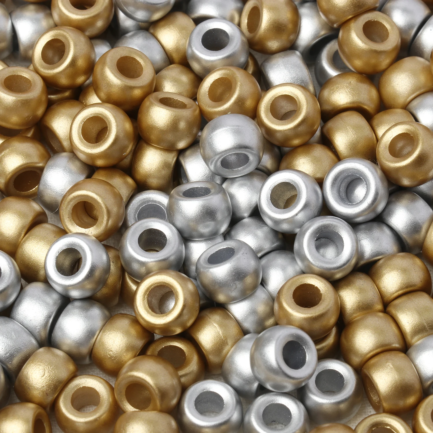 Set of 100 Luminous Acrylic Pony Beads – Large Hole Spacer Beads for DIY Crafts, Jewelry, Bracelets, and Hair Accessories