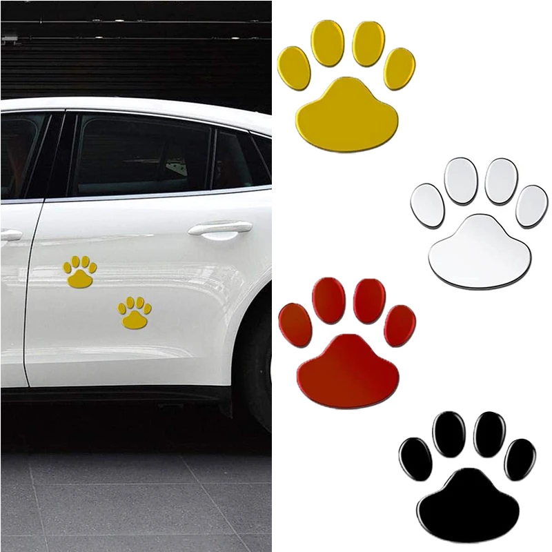 

1/4Pcs 3D Stickers Paw Animal Dog Cat Cool Design Bear Foot Prints Footprint Decal Car Stickers for Auto Motorcycle car sticker