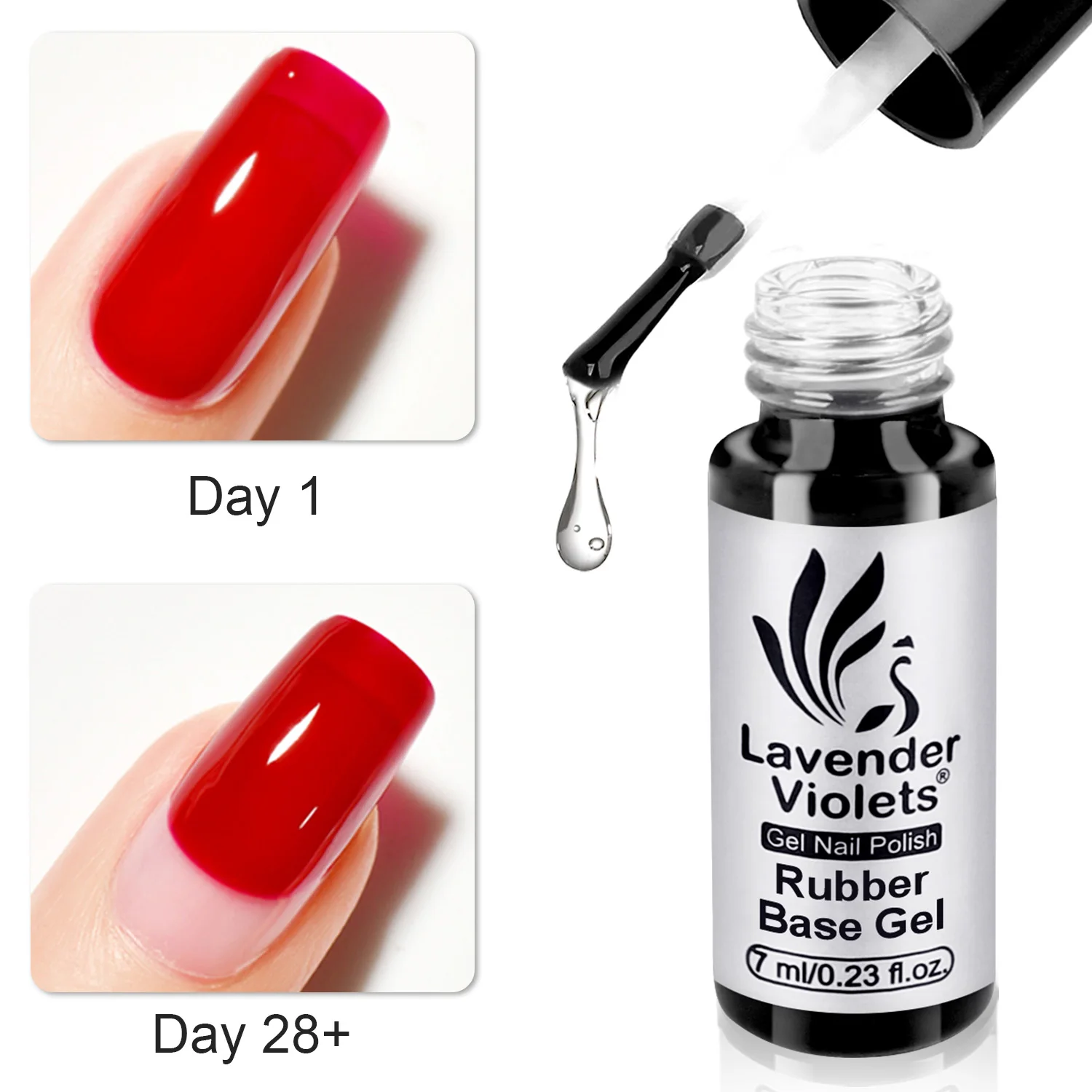7ml Rubber Base Coat, High Adhesion Soak Off Base Gel Nail Polish, Long Lasting for Salon Quality Women Manicure Nail Art Design