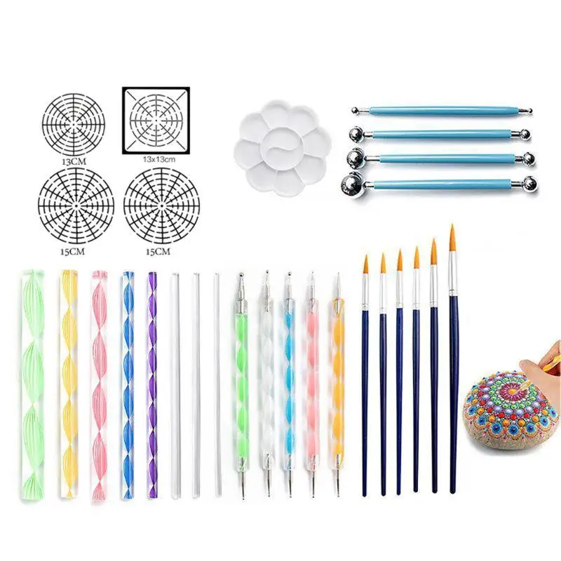 

28pcs Mandala Dotting Tools for Painting Rock Stone Pen Art Paint Stencil