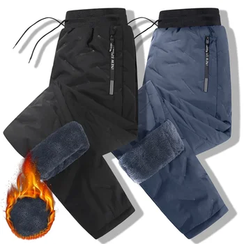 New Winter Lambswool Warm addensare pantaloni della tuta da uomo moda Joggers pantaloni Casual impermeabili da uomo più pantaloni Oversize in pile 1
