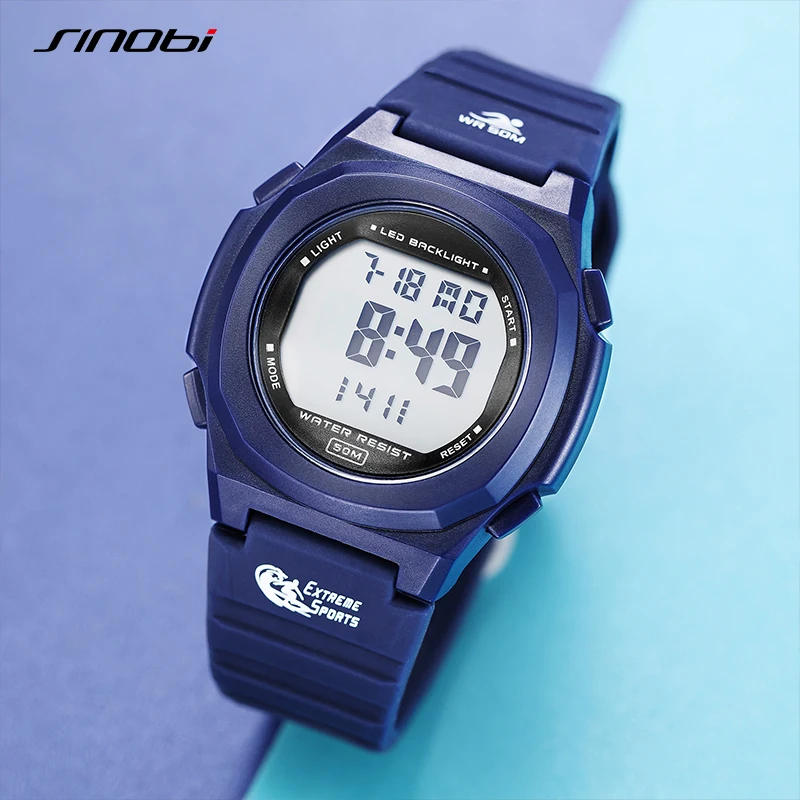 SINOBI Woman Digital Watches Sports Waterproof Bracelet Clock Gold Electronice LED Wristwatch Male Female Casucal Montre Relogio