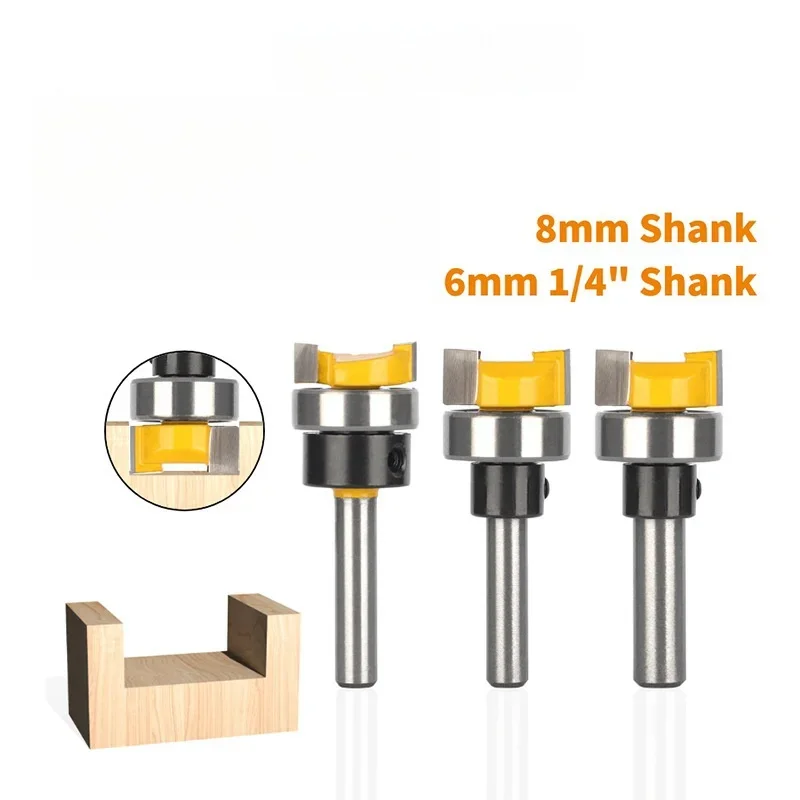 Face Mill Woodworking Milling Cutters 6MM 6.35MM 8MM D19.05MM Pattern Router Bit For Wood Carbide Cutter End