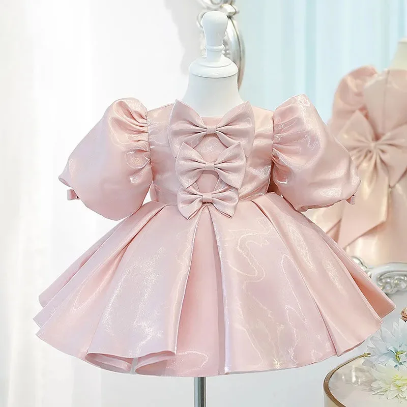 

Infant Baby Girl Flower Dress Big Bow Christening Gown Newborn Baby Baptism Clothes Princess 1st Year Birthday Communion Vestido