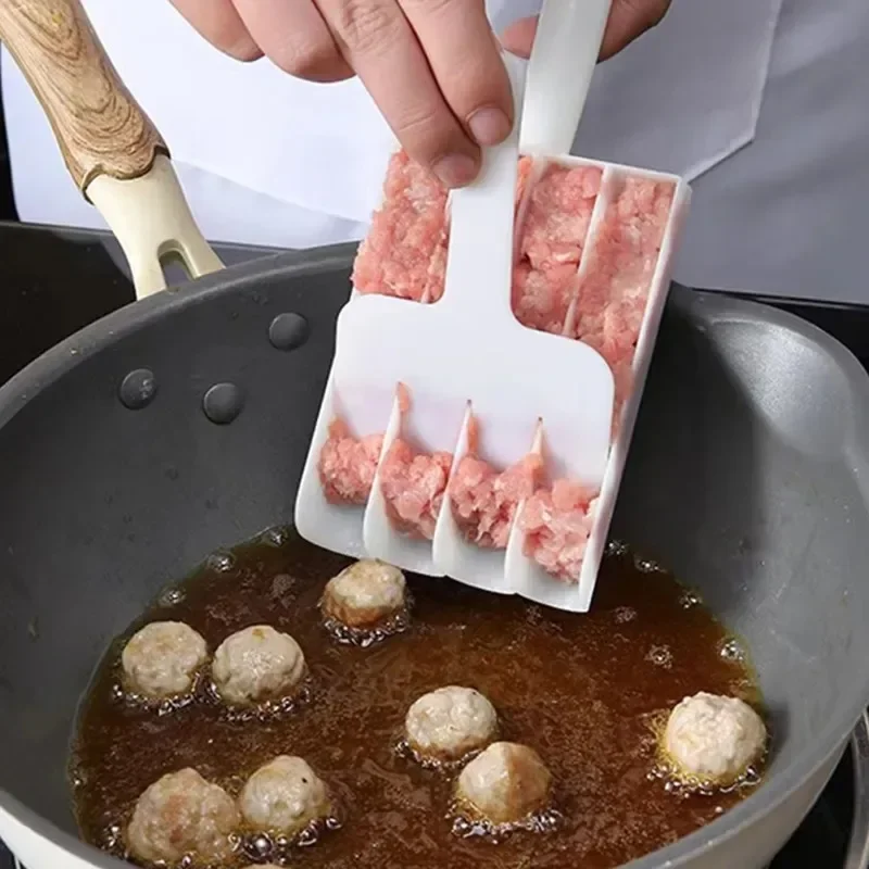 Meatball Maker Shrimp Slider Quadruple Mold Meatball Maker Fishball Meatball Meat Filling Cooker Gnocchi Digging Spoon Creative Kitchen