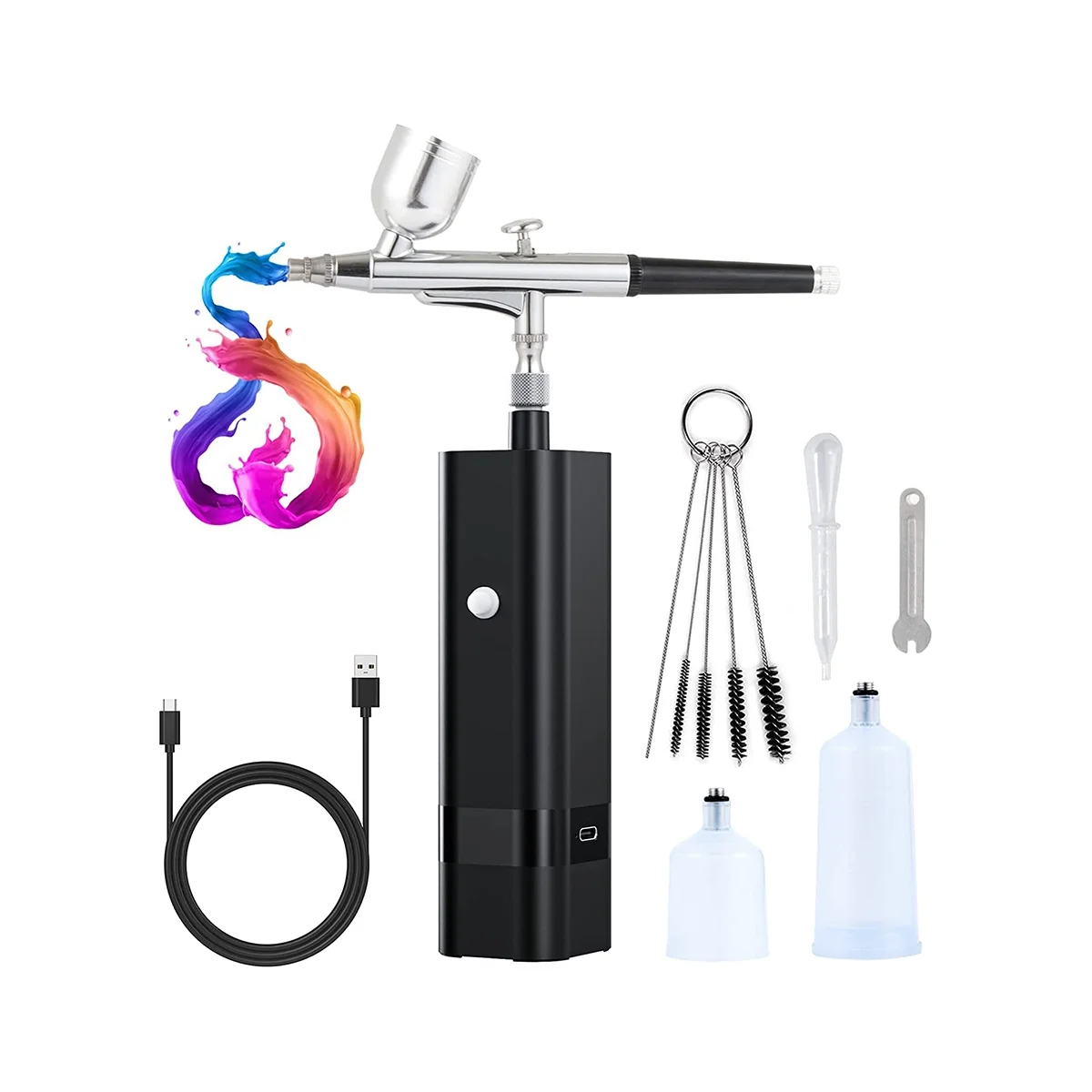 

Cordless Airbrush Kit with Compressor,32 PSI Handheld Air Brush Set, Dual Action Airbrush for Nail Art,Painting,Decor