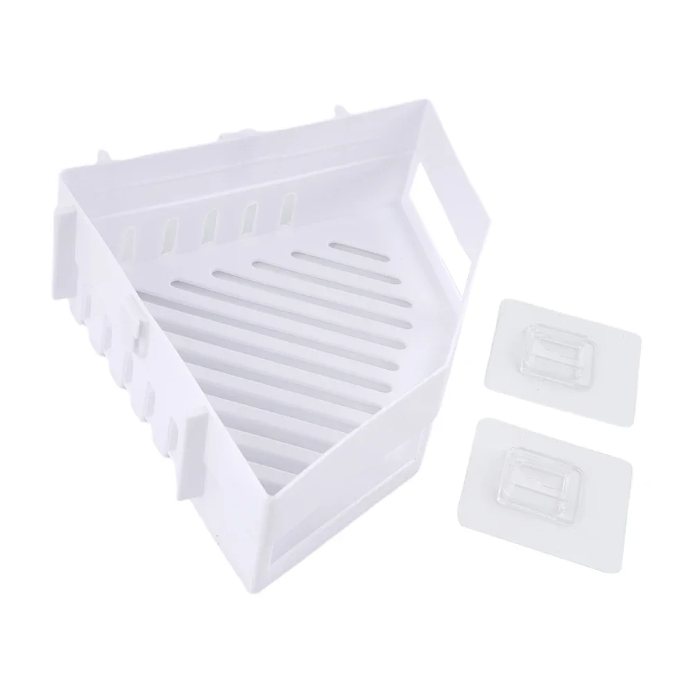 Plastic Triangle Bathroom Shelf Organizer Shampoo Gel Storage Basket Bathroom Corner Shower Rack Holder White Gray Pink 5