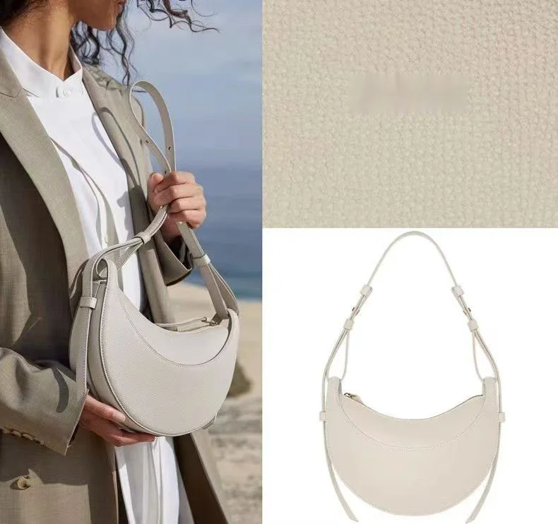 Fransk nichedesignet crossbody-taske med én skulder og litchi-mønstret halvmåneformet armhule, sadeltaske til kvinder_voghion.com