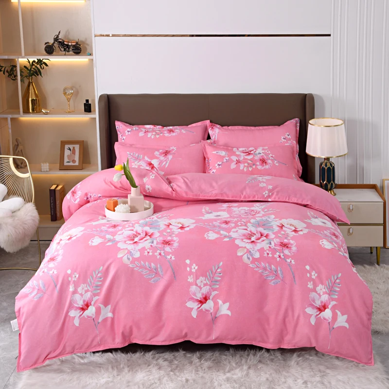 

Комплект постельного белья из 3 предметов, пододеяльник с розовыми цветами, королевский комплект постельного белья с ботаническими цветами, пододеяльник из полиэстера на молнии и 2 наволочки