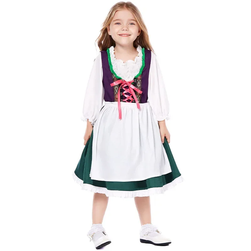Girl Oktoberfest Costume for Kids 4 6 8 10 12 16Y Fantasy Beer Girl Cosplay Children Carnival Halloween Party Fancy Dresses Up