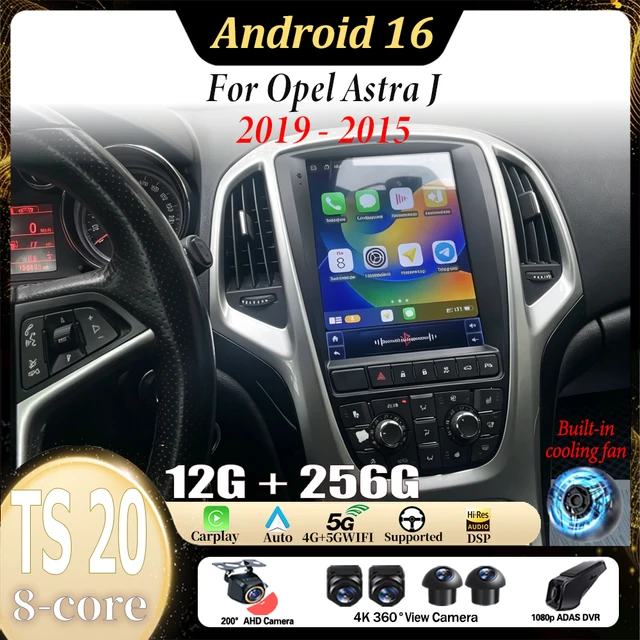 Autoradio multimédia vidéo GPS Android 16 9,7 pouces pour Opel Astra J 2009-2015, modèle Tesla, Android Auto sans fil, 5G WIFI 1
