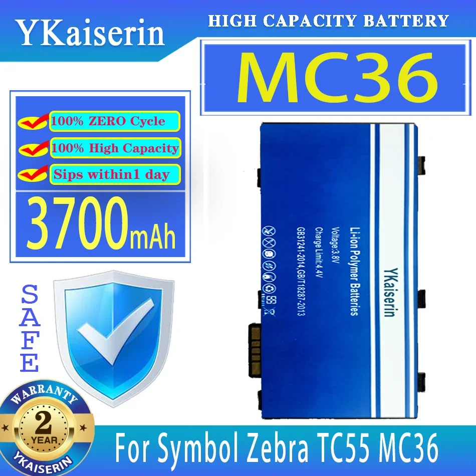 

YKaiserin 3700mAh Replacement Battery MC36 (82-164807-0) For Motorola Moto Symbol Zebra TC55 MC36 82-164807-0 Digital Batteries