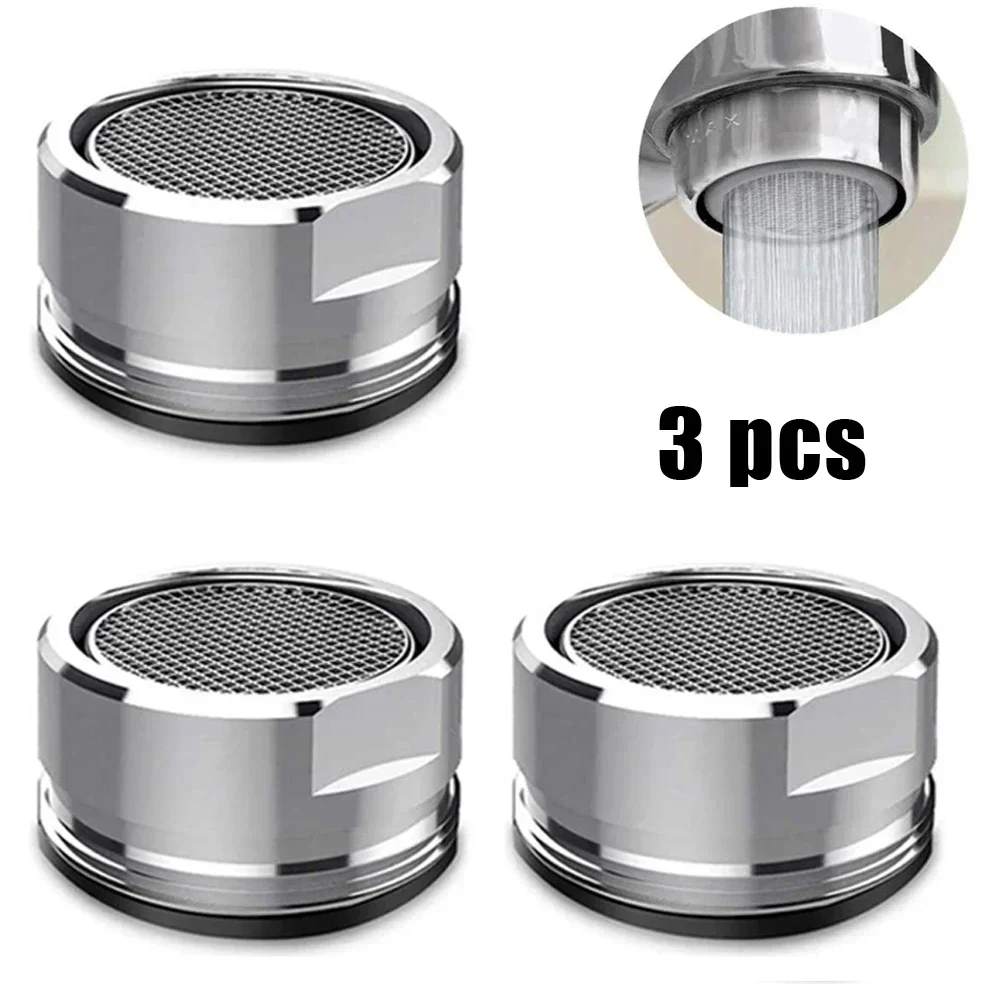 3pcs 24mm Brass Water Saving Tap Faucet Aerator Repalcement Stainless Steel Sprayer Sink Aerator Kitchen Bedroom Thread Nozzle