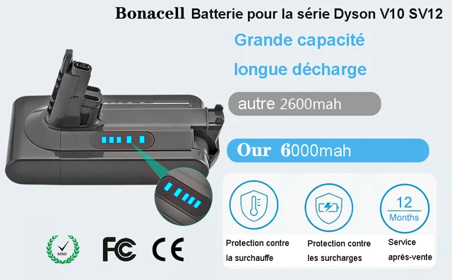 6000mAh Batterie pour Dyson Aspirateur. (V10 Batterie) en destockage et  reconditionné chez DealBurn