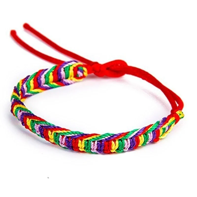 4 Pcs Colorful Handmade Braided Friendship Bracelets Ankle Bracelet Prayer Bracelet Party Gifts