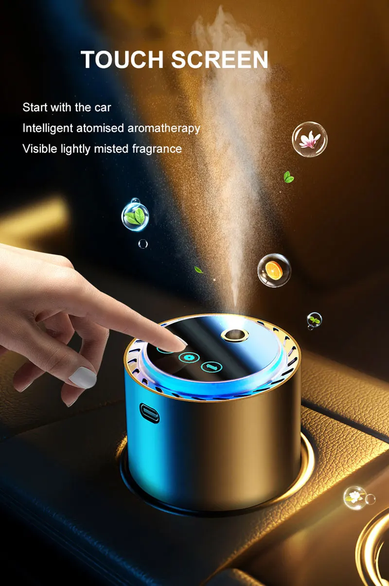 Car Air freshener Automatic Sprayer Home Perfume Fragrance Diffuser 4 Speed Smart Work Recharge Alloy Aromatherapy Oil Machine