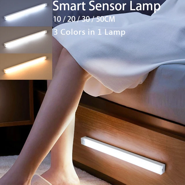 Barre lumineuse LED à capteur de mouvement aste par USB, veilleuse à induction, lampe d'armoire magnétique sans fil pour chambre et cuisine 1