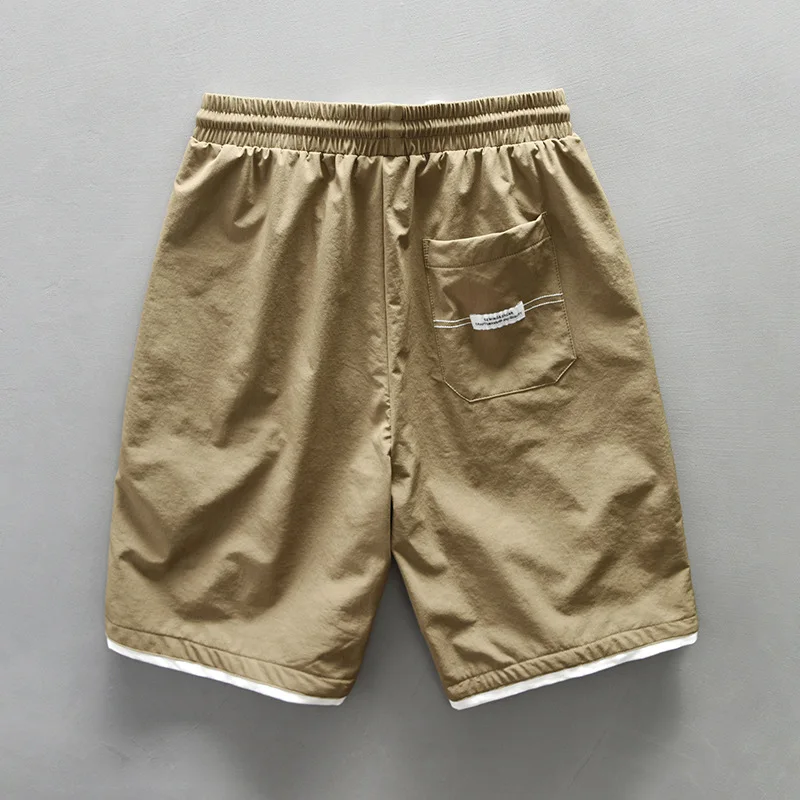 2024 Summer New Cargo Casual Solid Color Shorts Men Clothing Straight Drawstring Big Pockets Men Pants AZ839-1