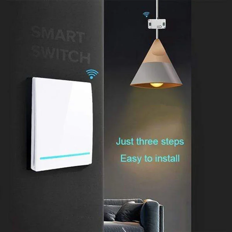 1PCS Wireless Light Switch Receiver Kit Wireless Wall Panel Transmitter Safety Switch Easy To Install Accessories For Lighting