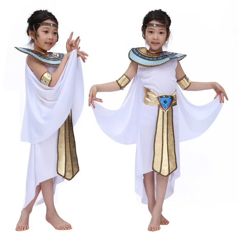 Bambini Ragazzo Ragazza Antico Egitto Faraone Egiziano Principe Principessa Costume Bambini Cosplay Abbigliamento Grecia Festa Di Compleanno Halloween