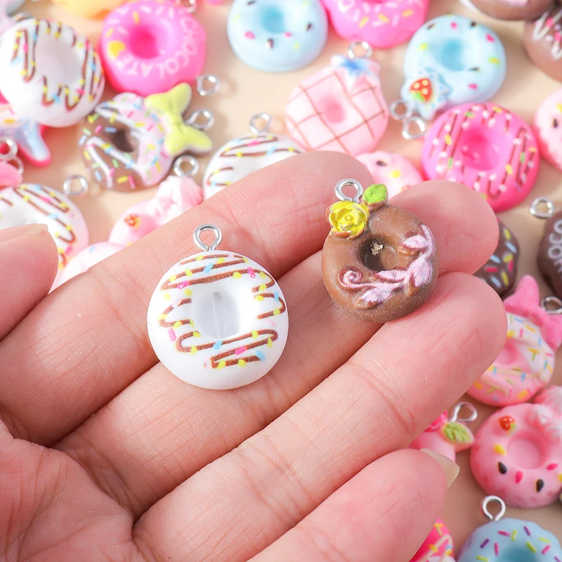 Zufällige Mischung 10/20/30 Stück Bunte Harz-Anhänger Niedliche Imitation Tier- Obst- und Lebensmittelserie Anhänger für DIY Schmuckherstellung Zubehör – Detail 8