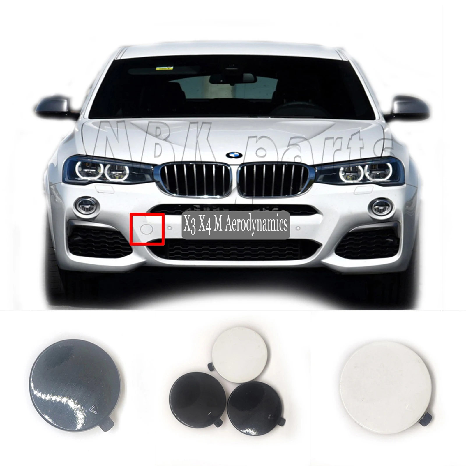 

Fit 14-18 BMW X4 F26 M-SPORT 20dX 20iX 28iX 30dX 35dX 35iX M40i SAV FRONT TOW COVER 51118065883