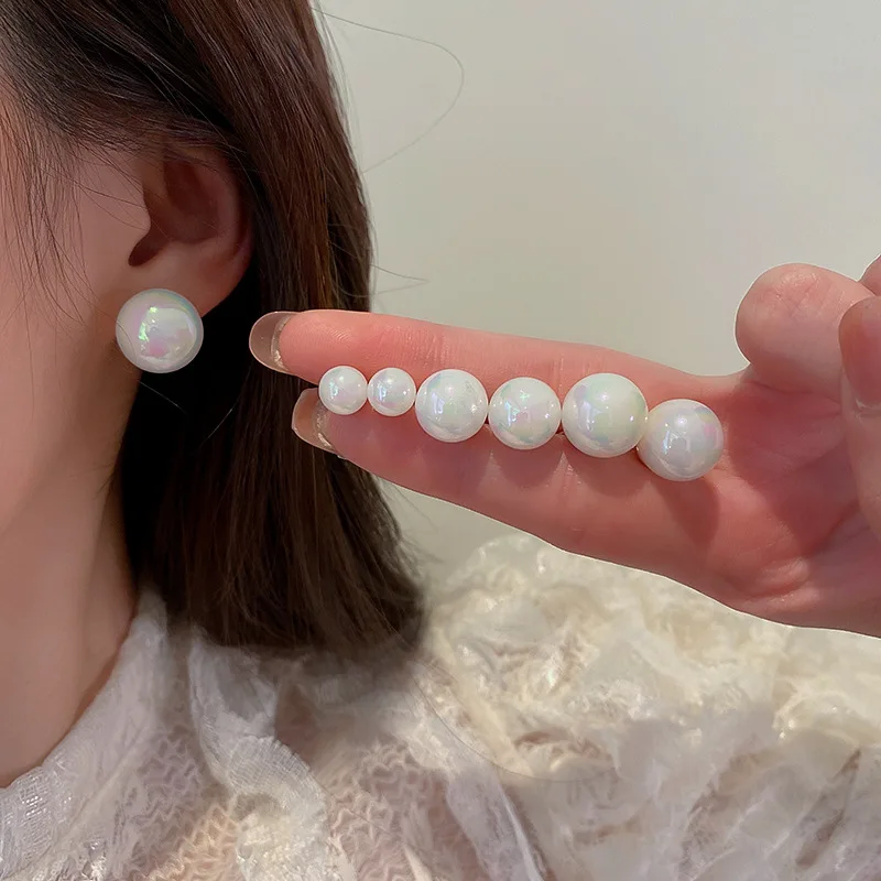 Moda Prosty Biaowy Perowa Kolczyk Na Wtyk Kolczyki Dla Kobiet Uuucha Biwyuteria P5Miar 6/8/10/12/14Mm