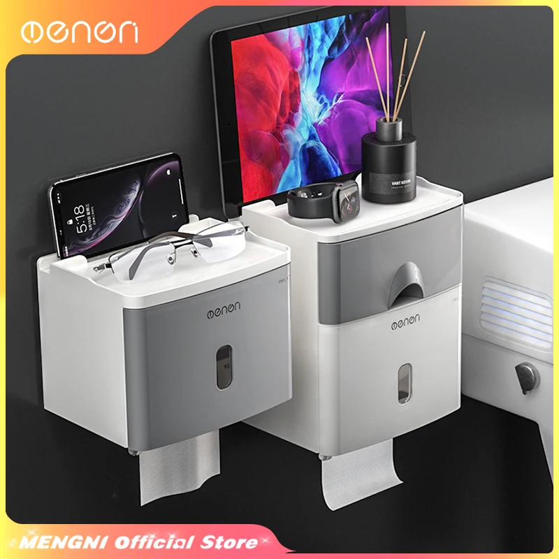 Toilet Paper Holder Tissue Storage Box Wall Mount Toilet Roll Organizer Bathroom Accessories Sets