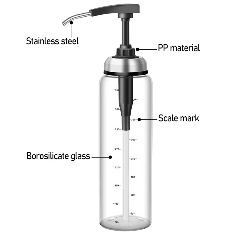 Glass Oil Bottle Cooking Seasoning Sauce Bottle Home Salad Dressing Press Squeeze Replaceable Washable Refillable