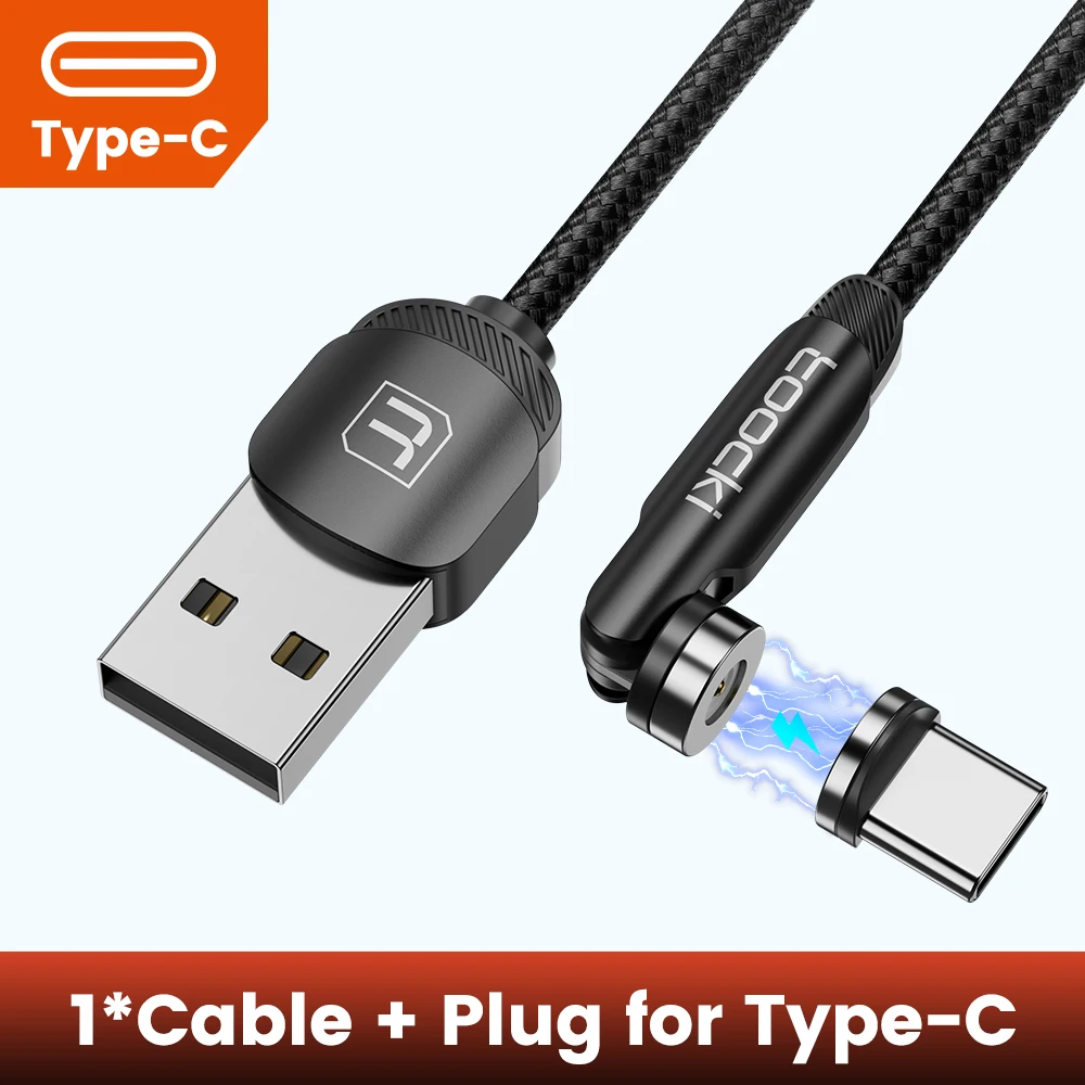 Toocki 540 回転磁気ケーブル 2.4A 高速充電タイプ C ケーブル
