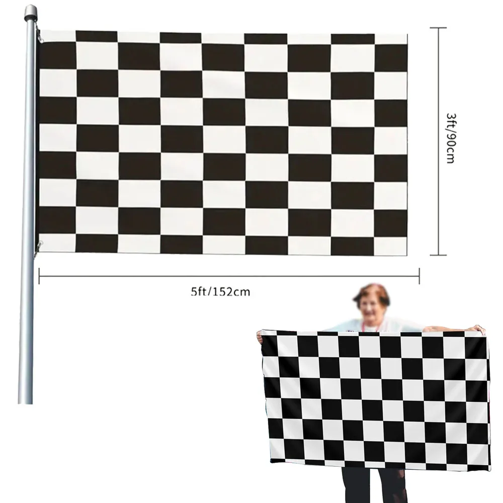 

90x150cm клетчатый флаг черно - белый гоночный флаг праздничный флаг гоночный флаг день рождения вечеринка в помещении вечеринка на открытом воздухе