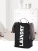 Practical Foldable Laundry Bag Storage Washing Dirty Clothes Laundry Basket Durable Storage Bag with Alloy Handle Laundry Room 3