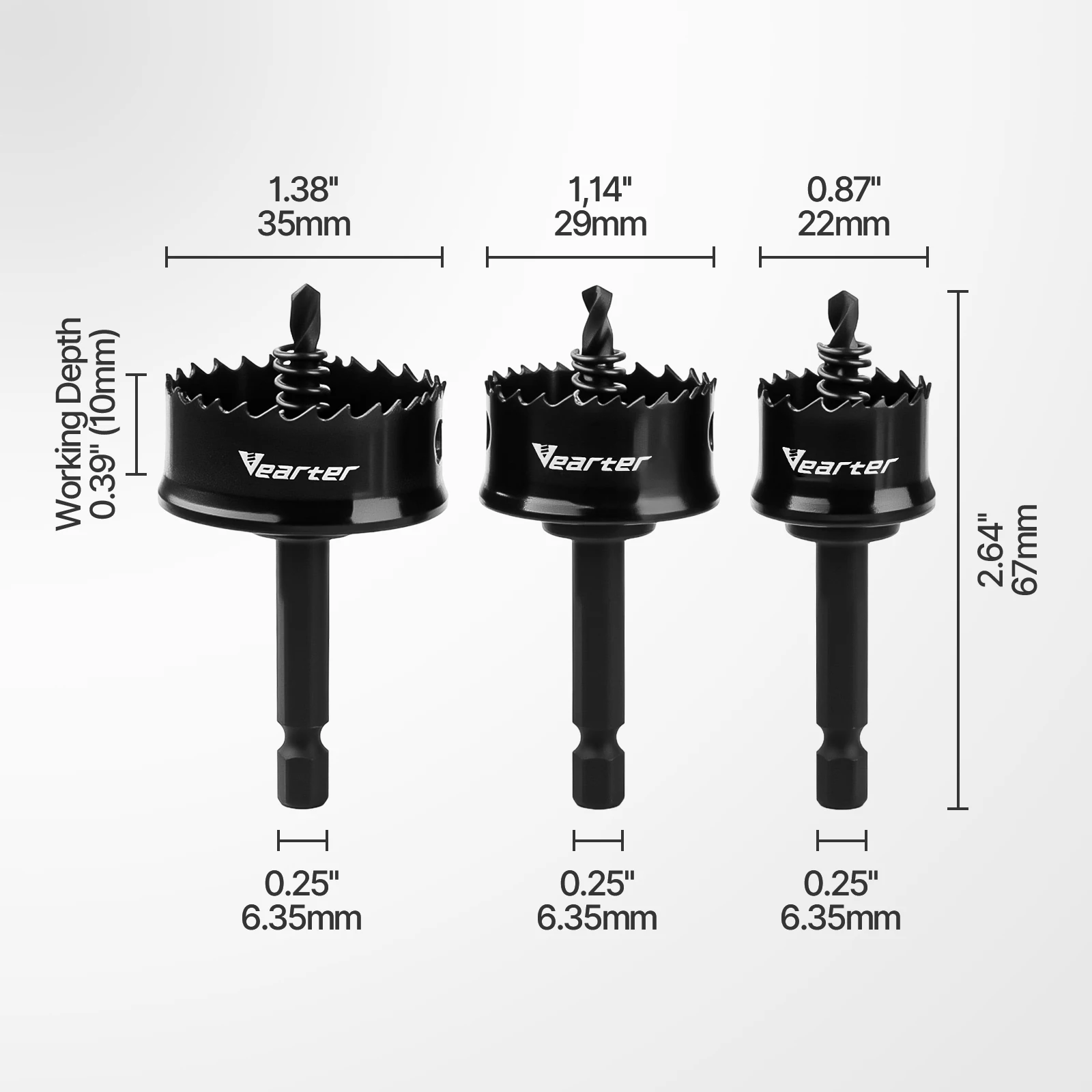 Vearter 16PC Bi-Metal Hole Saw Kit – 2-9/16" M42 Drill Bit Set With Hex Arbor 6 thumbnail image