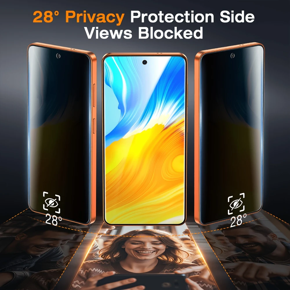 NNBILI 2 pellicole protettive per la privacy, compatibili con Samsung Galaxy S26 S25 S24 Ultra, funzione di sblocco con impronta digitale - immagine 2