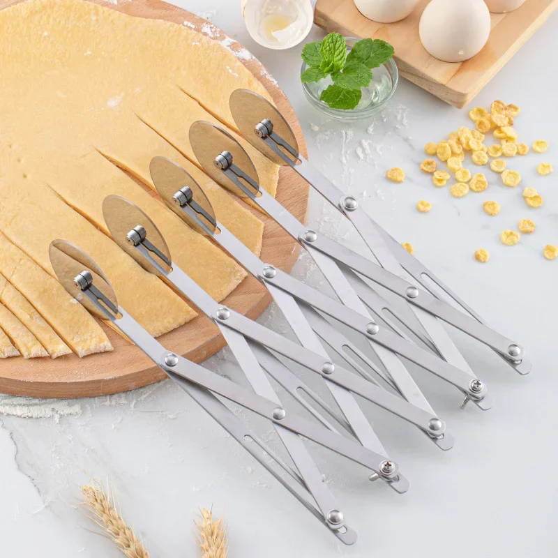 3/5/7 Wheel Cutter Dough Divider Dough Knife Flexible Roller Blade Pizza Pastry Peeler Stainless Steel Baking Pan Tool