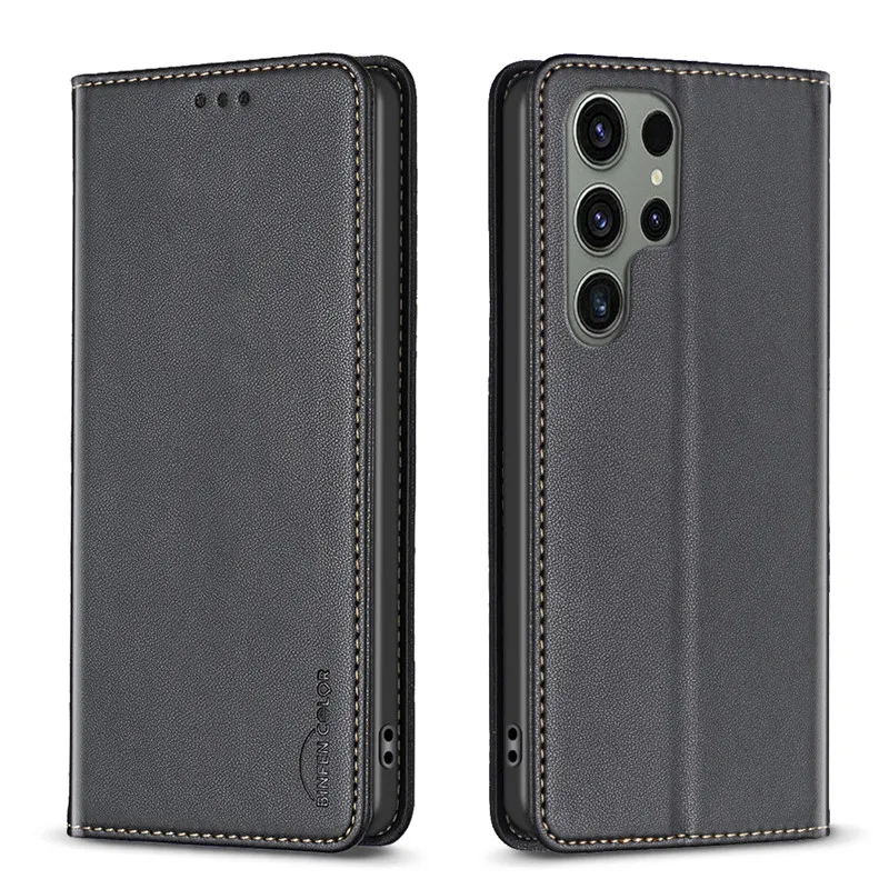 Luxury Leather Flip Phone Case with Magnetic Closure and Wallet Design
