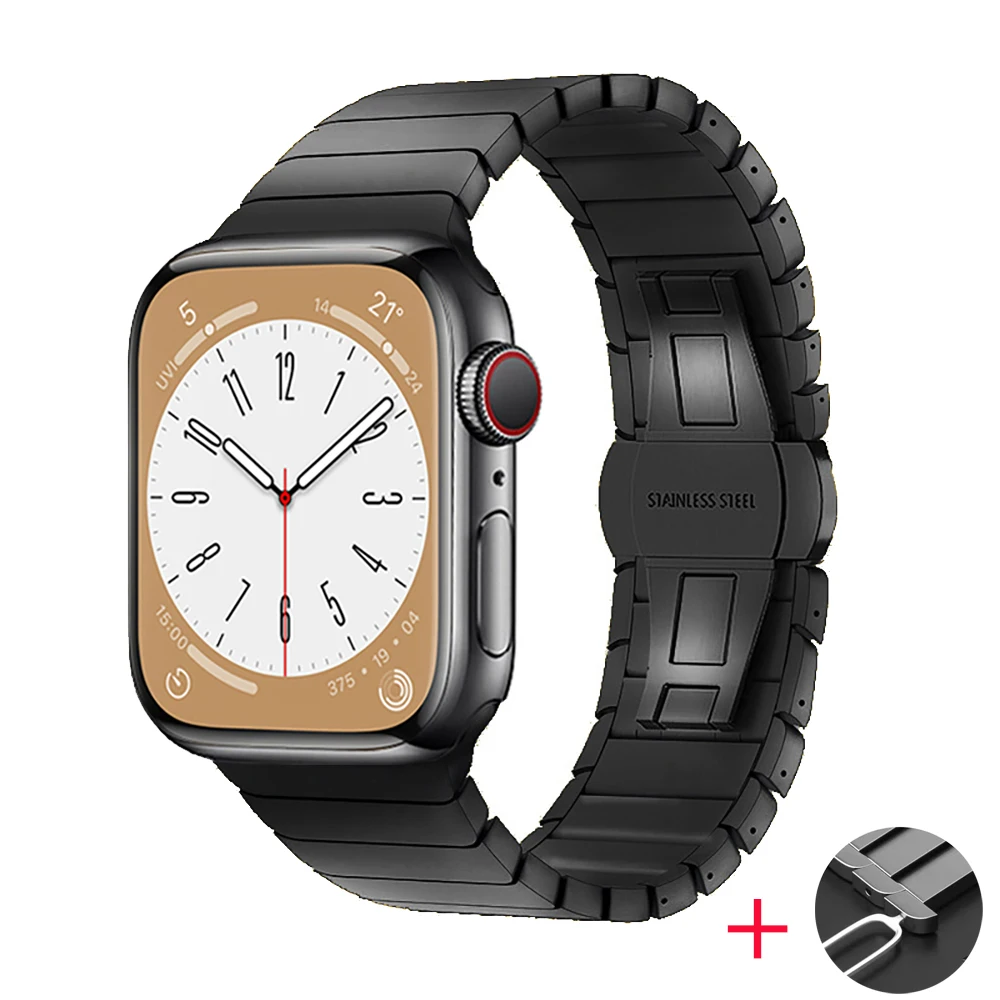 Stainless Steel Metal Watch Strap with Butterfly Buckle