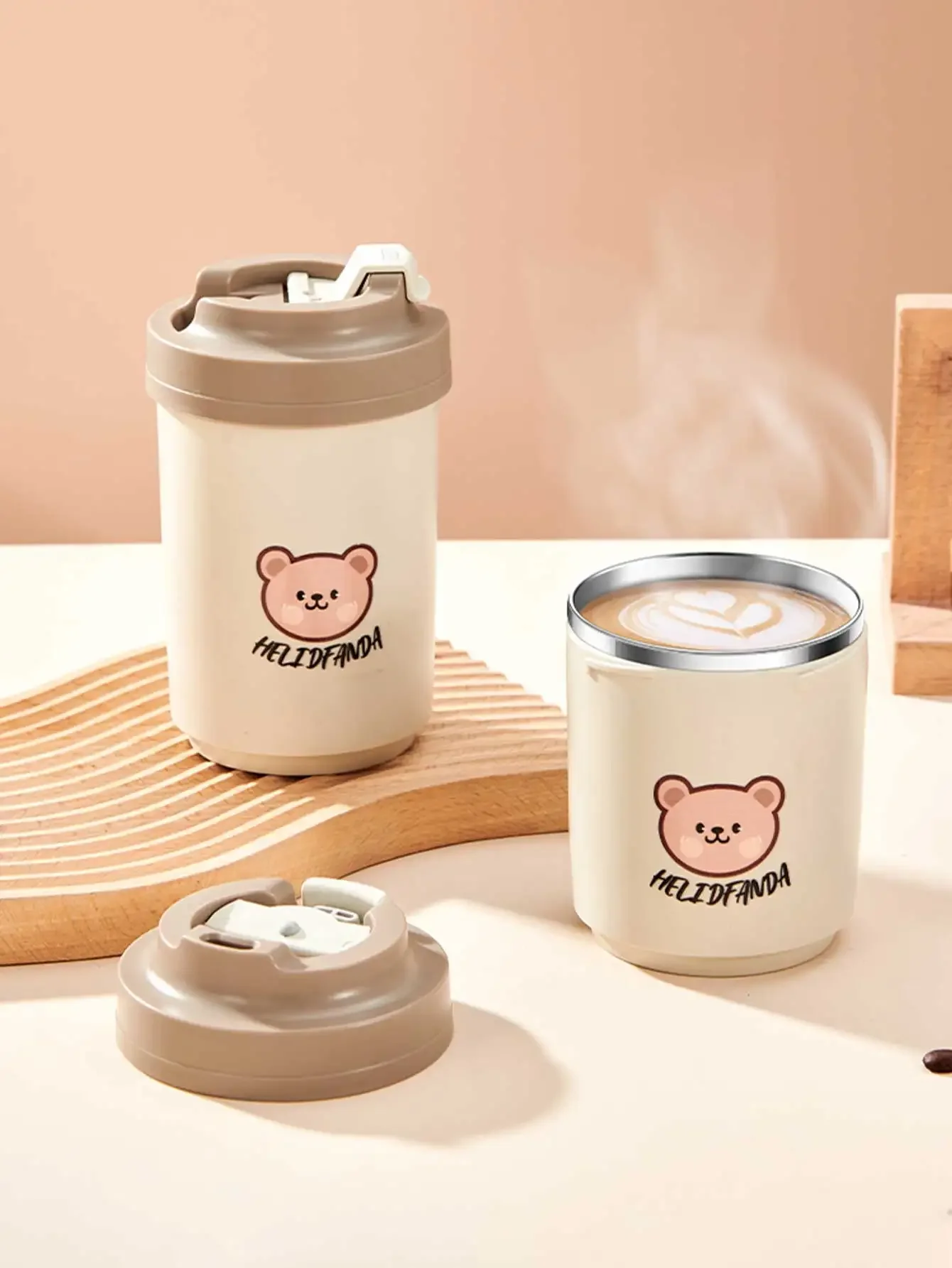 WORTHBUY  18/8  Thermal Mug with Lid Stainless Steel Portable Coffee Milk Cup Travel Tea Tumbler Office Water Cup Drinkware