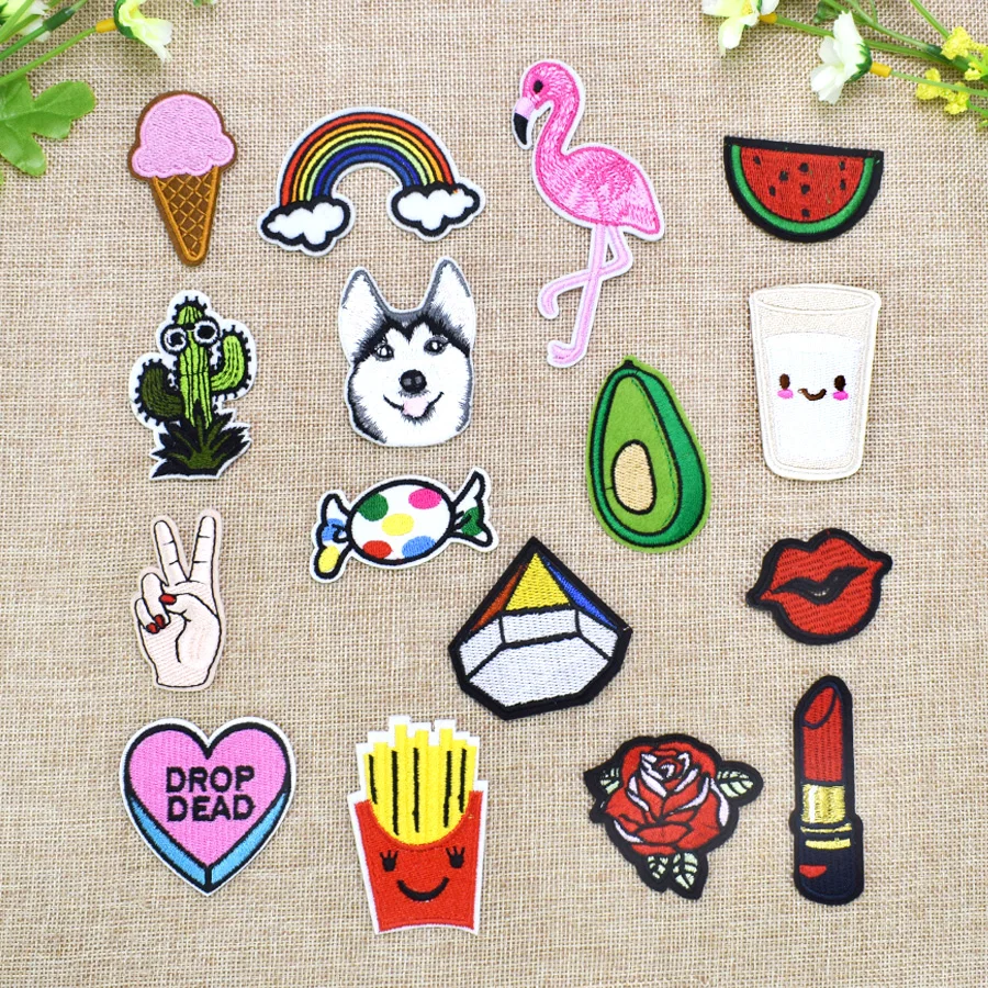 1pcs mixed hotsale patches for clothing iron embroidered for kid applique iron sew on patches