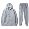 2023 New Fashion Loose Fit Men's and Women's Casual Hooded Sweater Set Trend 6