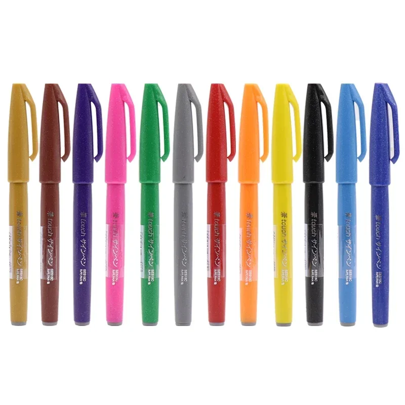 1pc Japan Pentel Touch Brush Sign Pen Flexible Tip Color Soft Tip 36 Colors Available SES15C Colour Art Supplies images - 6