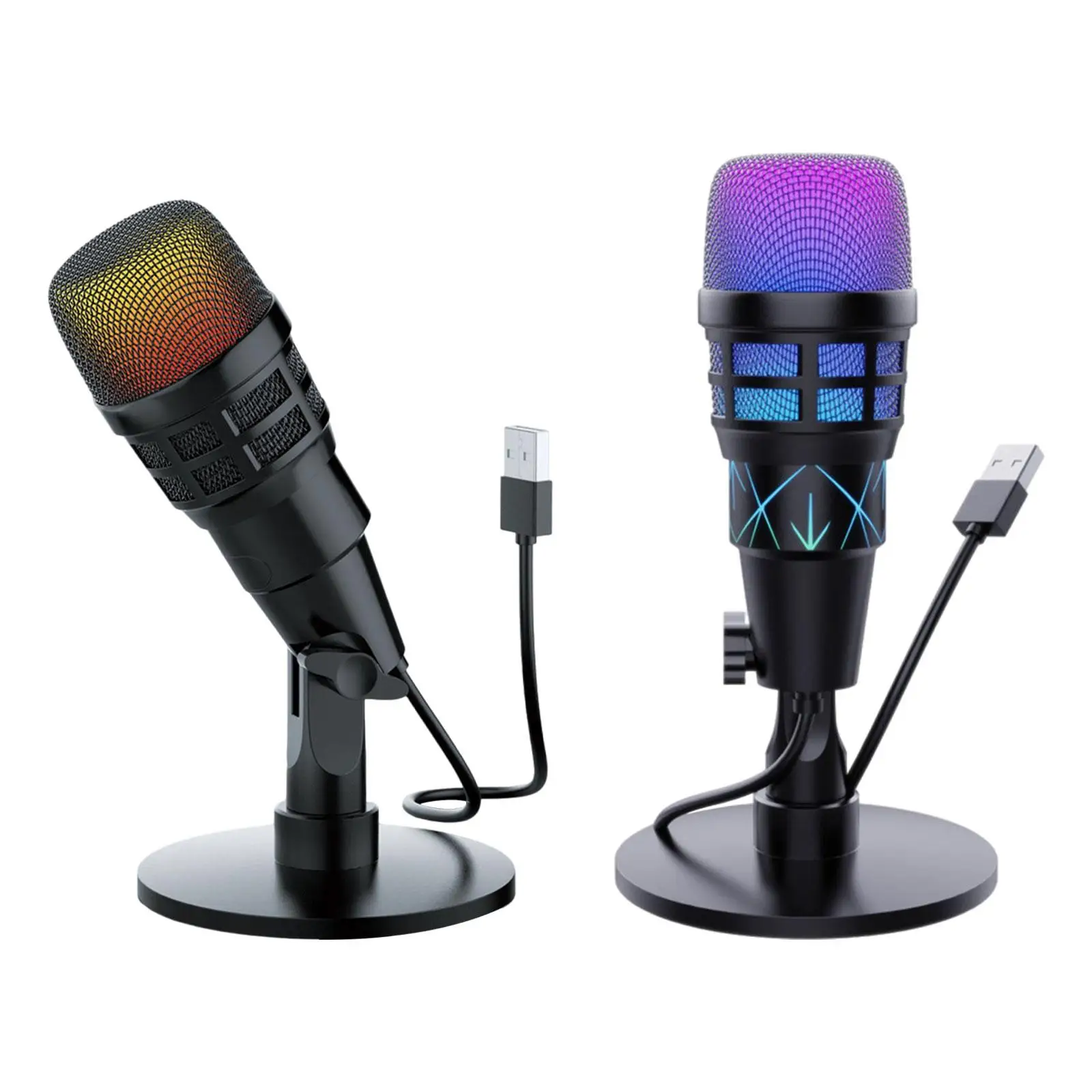 RGB USB 콘덴서 게임용 마이크 컴퓨터 전문 마이크 PC 전화 녹음 스트리밍 팟캐스팅용