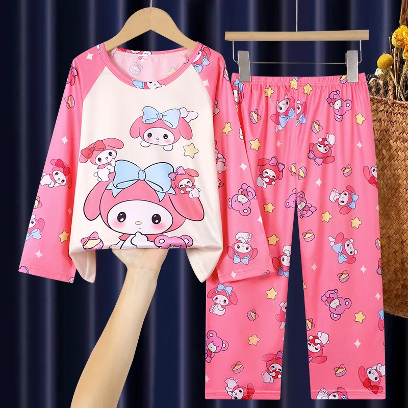 Kids Pajamas 2pcs/set New Children Minnie Elsa Duck Cartoon Girls Sets Home Wear Travel Casual Sleepwear