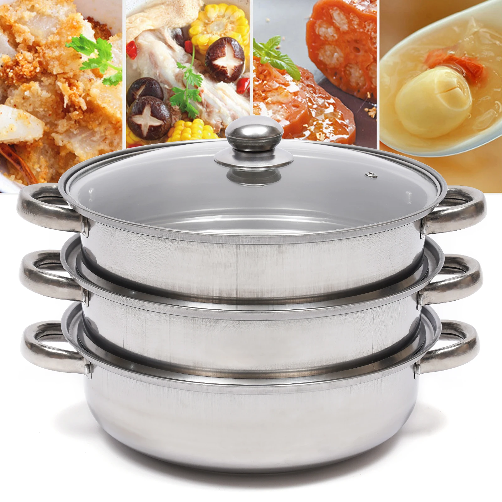 3 Tier Stainless Steel Multi-Function Steamer